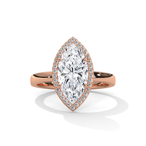 Anillo de Compromiso y Matrimonio con Diamante Cultivado en Laboratorio de 1 Quilate, Corte Marquesa, Color DEF, Claridad VVS1, Oro de 10k/14k/18k, con Certificado IGI - Product Image 1