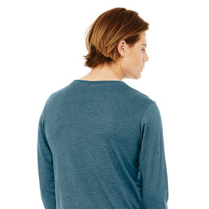 Camiseta de manga larga Deep Teal Heather Estilo formal Mezcla lujosa de algodón peinado Airlume 52% y tela de punto polivinílico 48% - Product Image 6