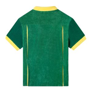 Mulligan Golf Cabana-Ensemble chemise et short-Tissu éponge élégant avec détails sur le thème du golf, comme un drapeau, un crayon et un t-shirt. - Product Image 3