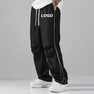 Pantalones de chándal de rayas personalizados para hombre, pantalones de chándal holgados, pantalones casuales de pierna ancha con cordón, ropa de calle - Product Image 1