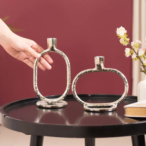 Minimalist Metal Decorative <b>Candles</b> Holder Handmade <b>Candle</b> Pillar Holders Stand Simple Design Tableware Decor Home Christmas - Product Image 2