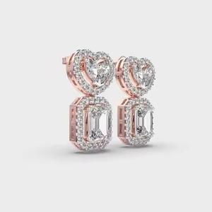 Boucles d'oreilles clous de style hip-hop en diamant rond et taillé à chaud et en moissanite, pour cadeau pour femme - Product Image 4