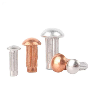 Plaque de signalisation personnalisée, rivets métriques en cuivre et aluminium, rivets à tête ronde moletée solides - Product Image 1
