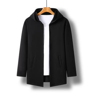 Logo personnalisé OEM Veste mi-longue à capuche en coton pour hommes imperméable, coupe-vent, respirant, écologique, mince, automne/printemps - Product Image 4