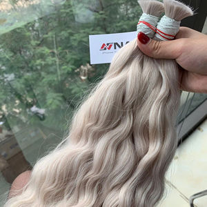 Meilleure vente Extensions de cheveux humains crus vietnamiens en vrac de qualité vierge Super Double dessiné Couleurs claires Soyeux Doux Brillant Sans perte - Product Image 1