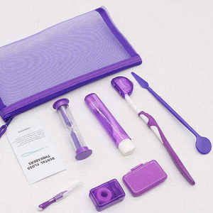 Kit de Soins Bucco-Dentaires Portable 8 Pièces pour Voyage et Domicile – Hygiène Buccale Personnalisée pour Patients, Brosse à <span class=keywords><strong>Dents</strong></span> Orthodontique Polyvalente - Product Image 1