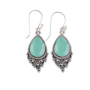 Pendientes de Perlas de Calcedonia Aqua en Forma de Gota, Hechos a Mano, Chapados en Oro, Joyería de Plata de Ley, Elegantes Pendientes de Fiesta para Mujer - Product Image 6