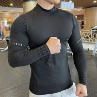 T-shirt de compression à manches longues pour hommes vêtements de sport pour la course à pied et la course à pied