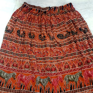 กระโปรงพิมพ์ลายงามสง่าสำหรับผู้หญิง,สายคาดเอวยางยืดพิมพ์ลายช้างขนาด36นิ้ว - Product Image 5