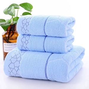 Juego de Toallas de Algodón de Color Sólido, Rectangulares, Lisas, para Uso Doméstico, Toallas de Baño Suaves para la Piel, Azul, Rosa, Crema - Product Image 3