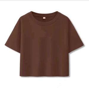 T-shirt, blanc Slim Fit strass haut personnalisé 100% coton biologique filles dames femmes haut court t-shirt pour femmes Sexy - Product Image 4