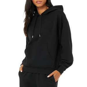 Sweat à capuche d'hiver personnalisé haut de gamme pour femme, design décontracté coupé-cousu avec logo frontal, prix d'usine, doublé - Product Image 1
