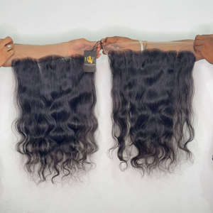 Peluca frontal con cierre de encaje HD, pelo virgen natural de templo indio, pelo crudo liso hecho en India a precio de fábrica, venta al por mayor - Product Image 1