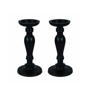 Soporte de vela de metal decorativo de diseño único soporte de vela de estilo moderno de color negro para decoración de hotel - Product Image 1