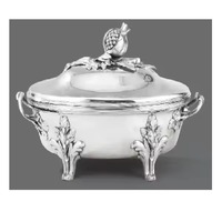 Casserole en métal argenté avec couvercle Casseroles modernes et élégantes avec pied design idéal pour les cadeaux