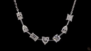 Collar de diamantes cultivados en laboratorio de 1,38 quilates, colgante de forma mixta de oro blanco de 14 quilates, VVS VS Clarity, joyería de uso diario ética ligera - Product Image 3