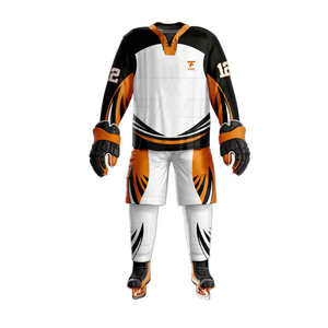 Ensemble de maillots de hockey sur glace 100% polyester sur mesure Meilleur prix OEM Nom de l'équipe Design Fabriqué au Pakistan - Product Image 6