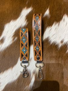 Clip para Llaves de Cuero Repujado, Llavero de Cuero Estilo Western, Correa de Muñeca Personalizada para Llaves, Llavero de Vaquera para Coche, Correa de Muñeca para Llaves - Product Image 4