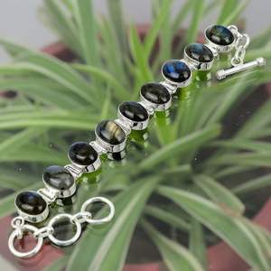 สร้อยข้อมือแลบราโดไรต์925สร้อยข้อมือเงินสเตอร์ลิง - Product Image 3