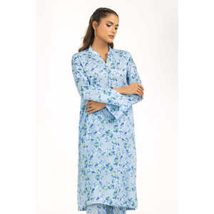 ชุดเซ็ตพิมพ์ลายสีฟ้าสำหรับฤดูใบไม้ผลิ/ฤดูร้อนสำหรับผู้หญิง ชุดลำลอง 2 ชิ้น ไซส์ XS XXS - Product Image 5