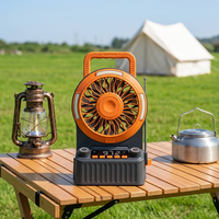 Ventilateur de camping rechargeable 2026 avec lumière FM LED, génération d'énergie manuelle, chargement USB 10000 mAh pour la maison et l'extérieur