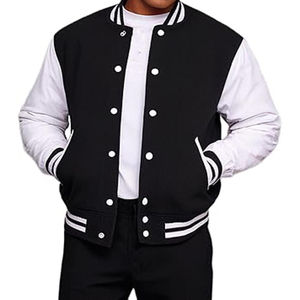 Veste de baseball vintage classique pour homme, style bomber, sur mesure, en laine et cuir de vache, veste pour homme - Product Image 4