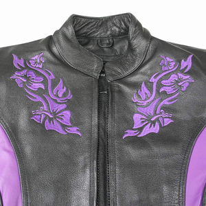Veste en cuir de moto coupe-vent à manches longues de qualité supérieure, taille plus, entièrement brodée, vêtements de sport respirants, en vente - Product Image 4