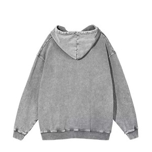 Custom Luxury Distressed Fleece Acid Wash Heavyweight Boxy <b>Cropped</b> <b>Zip</b>-<b>Up</b> Rhinestone Unisex Winter Digital Printing Hoodie - Product Image 6