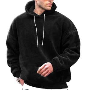 Sweats à capuche en polaire bouclée corail personnalisés de haute qualité Sweats à capuche en polaire berbère lourds Sweats à capuche pour hommes - Product Image 4