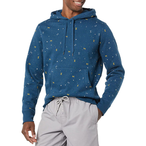 Sudadera con Capucha Azul Estampada Personalizada OEM para Hombre, con Bolsillo, Corte Regular, Manga Larga Informal, 100% Algodón French Terry, Ropa de Otoño - Product Image 1