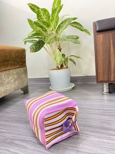 Bolsa de viaje a rayas personalizada para la playa, bolsa ecológica de nailon reciclado reutilizable con cremallera y logotipo, bolsa de aseo para cosméticos - Product Image 2