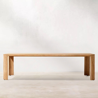 Ensemble de salle à manger d'extérieur en teck massif de haute qualité, résistant aux intempéries, table et chaises de patio durables, idéal pour villa, jardin, resort
