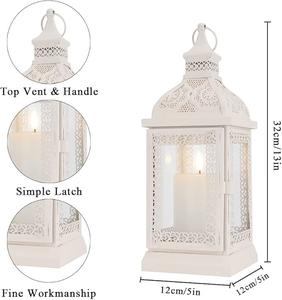 Bougeoir extérieur décoratif de lanterne de bougie de style rustique avec le verre trempé pour l'usine de décorations de Noël de salon - Product Image 5