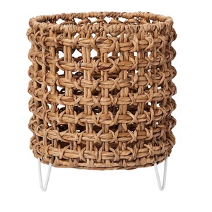 Stylish Hand-Woven Water Hyacinth Planter Basket with Plastic Liners: a Perfect <b>Cover</b> for <b>Plant</b> and Flower Pots - Product Image 2