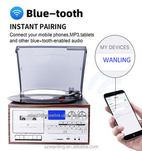 Tourne-disque à vinyle avec lecteur <span class=keywords><strong>audio</strong></span> <span class=keywords><strong>CD</strong></span> et cassette, radio AM/FM, tourne-disque vinyle, phonographe, gramophone, vente chaude en Russie - Product Image 2