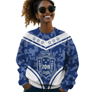 Zeta Phi Beta 1920 ZPhiB pull en tricot sororité vie grecque bleu blanc Chenille Patch Divine neuf sororité haut porter - Product Image 4