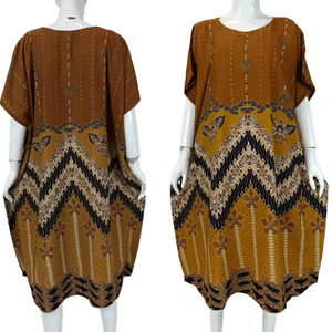 Chrysanta, vestido de caftán de rayón de alta calidad para mujer, ropa de dormir bordada suave de talla grande, cintura elástica térmica para verano - Product Image 4