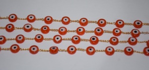 Chaîne de chapelet en perles d'œil d'orange de qualité supérieure, plaquée or, faite à la main, pour la fabrication de bijoux - Product Image 4