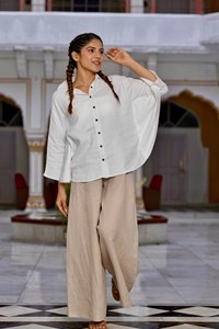 Nueva Blusa de Lino Transpirable de Manga Tres Cuartos para Mujer, Estilo Casual Vintage, Disponible en Diferentes Tallas, Exportador Indio - Product Image 2