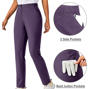 Pantalons de golf personnalisés OEM pour femmes, étiquettes de broderie imprimées en tissu coupe ajustée, tailles de couleur pour équipes, clubs ou individus - Product Image 5