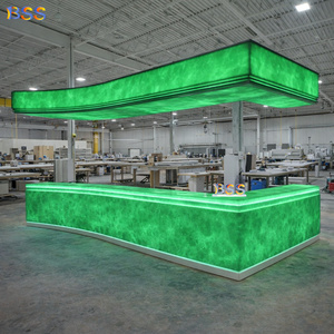 Barra de <span class=keywords><strong>Bar</strong></span> de Ónix Verde para Restaurante, Mármol Translúcido, Diseño Interior de <span class=keywords><strong>Bar</strong></span> Curvo Moderno - Product Image 1