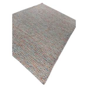 พรมขนสัตว์และใยวิสโคสสีน้ำเงินแบบทอเรียบ ลายเรขาคณิต รุ่น ADWV-13047 สำหรับใช้ในบ้าน - Product Image 2