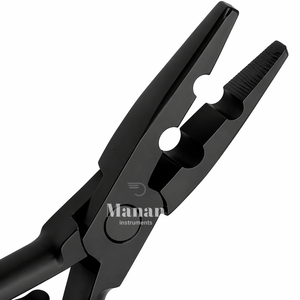 Pinzas Profesionales para Extensiones de Cabello, Herramienta de Prensado de Micro Anillos y Nano Beads, Acero Inoxidable Negro Mate, Calidad de Salón - Product Image 3