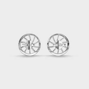 Luxury Solid 925 Sterling <b>Silver</b> Rhodium Brilliant Cut Diamond <b>Stud</b> <b>Earrings</b> <b>for</b> <b>Women</b> | IGI Certified | Modern Swirl Party Gift - Product Image 4