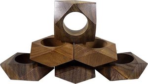 Vente en gros Anneaux de serviette ronds en bois faits à la main Décoration de table de ferme Porte-serviettes à boucle pour mariage et table à manger - Product Image 2
