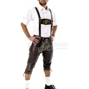 Lederhosen ผู้ชายสไตล์ไฮสตรีทออกแบบได้ตามต้องการลายพื้นกันลมกันรอยยับระบายอากาศขนาดกลาง - Product Image 4