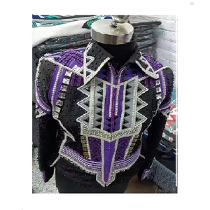 แจ็คเก็ตขี่ม้าสไตล์ตะวันตกสำหรับผู้หญิงเสื้อโค้ทสำหรับขี่ม้าดีไซน์คริสตัลเป็นประกายผ้ายืดพรีเมี่ยมสวมใส่สบายทนทาน - Product Image 1