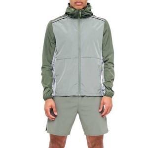 Precio al por mayor personalizado poliéster nailon cremallera chaquetas pantalones cortos conjunto hombres Jogging traje Color con capucha rompevientos conjuntos cortos - Product Image 2