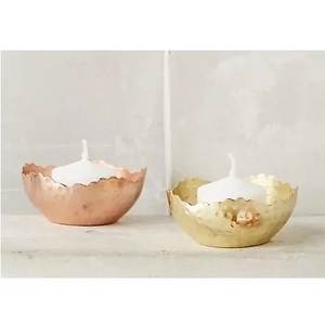 Cuivre martelé fer métal bougie bol couleur cuivre pour la maison et la décoration de noël vide bougie cire bols - Product Image 3