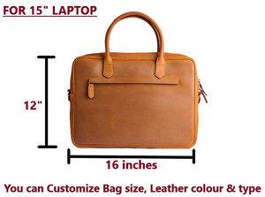 Sacs d'ordinateur portable décontractés en cuir véritable mince de luxe hommes 15 pouces affaires élégant bureau voyage léger de haute qualité Durable - Product Image 4